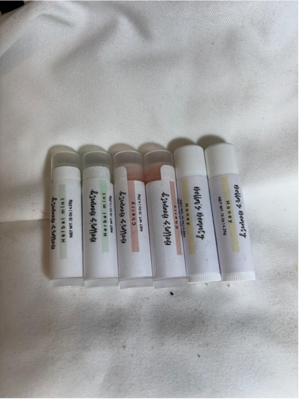 Lip Balm 6pc Set Honey Cherry Herbal Mint Natural Moisturizing #V71P x12